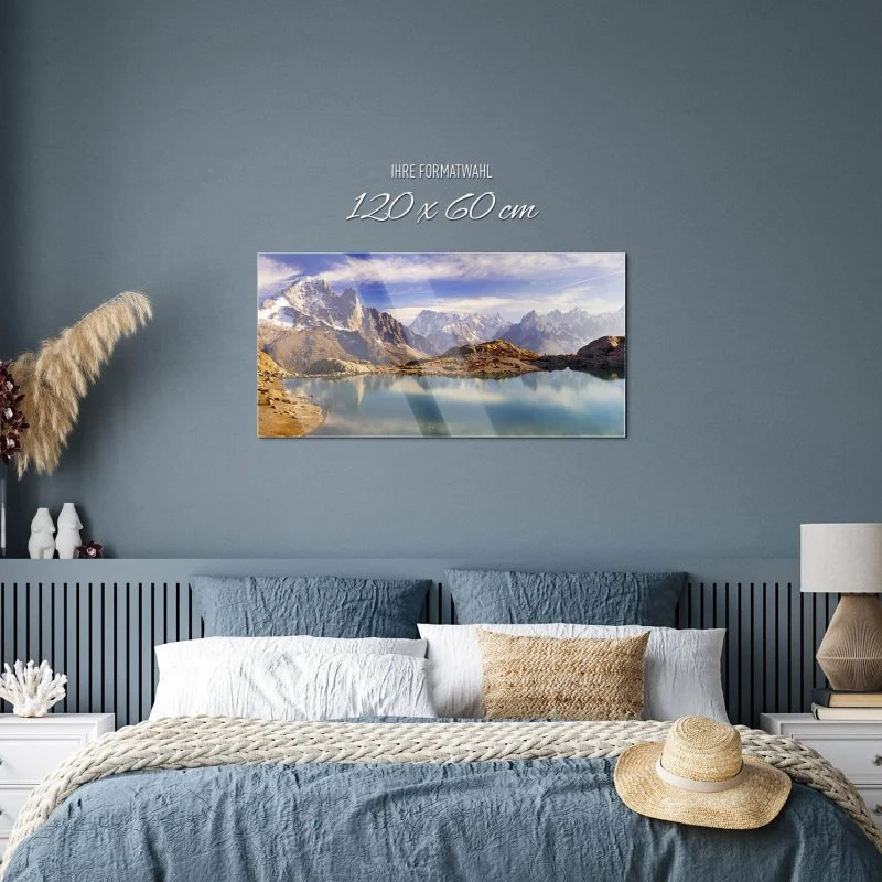 Berge & Gebirge Crystal Lakes Franz. Alpen als Acrylglasverbund Bild 120x60cm