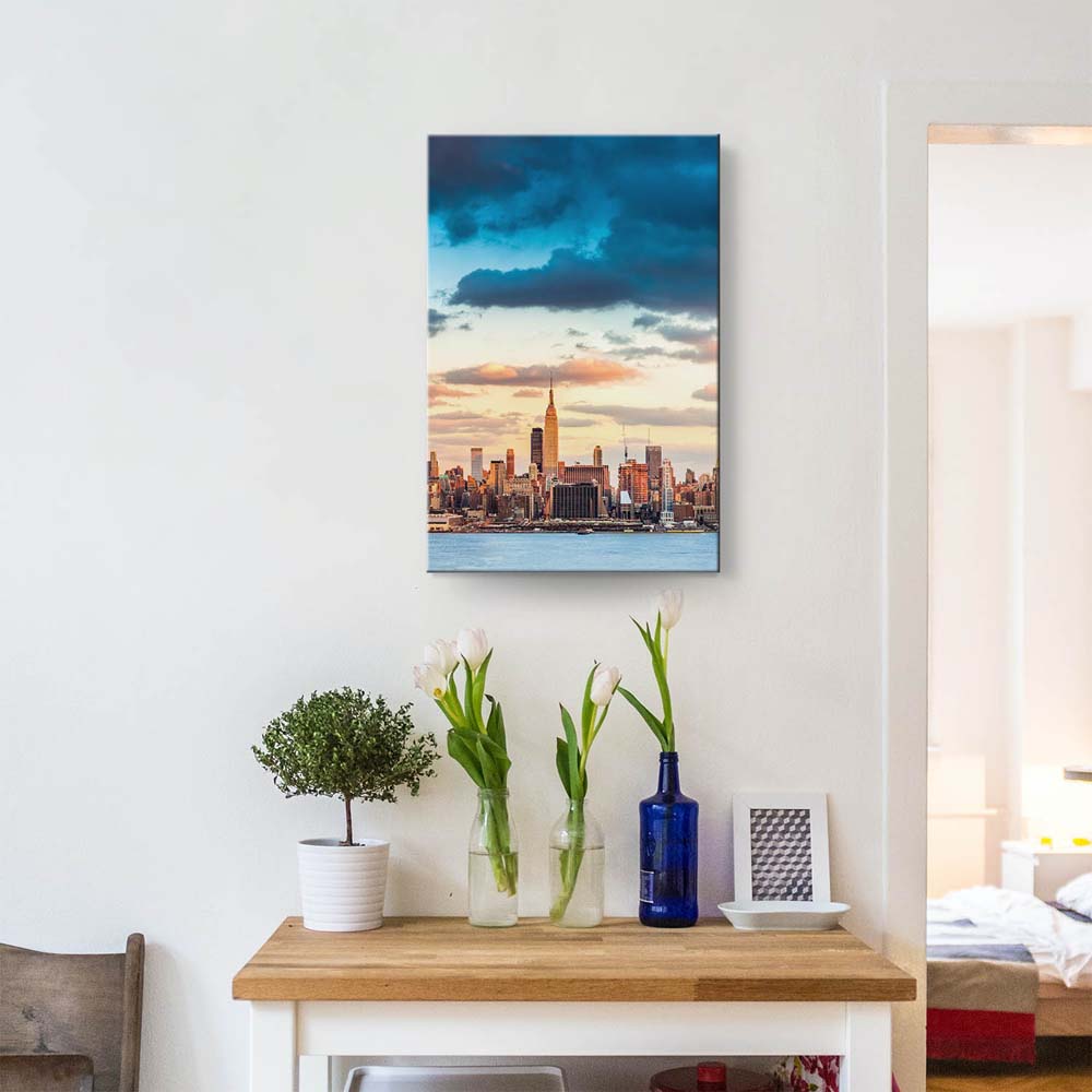 Keilrahmenbild Hochformat, Skyline, Panorama von New York 60x90cm groß