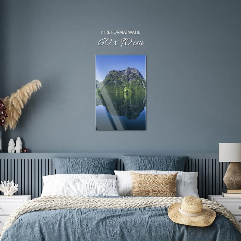 Berge & Gebirge Fjord Norwegen im Hochformat als Acrylglasverbund Bild 60x90cm