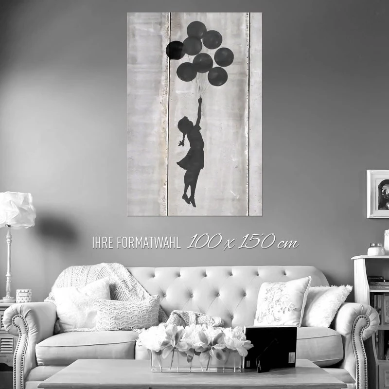 WandPoster XXL Hochformat Banksy Girl with ballons, 100x150cm