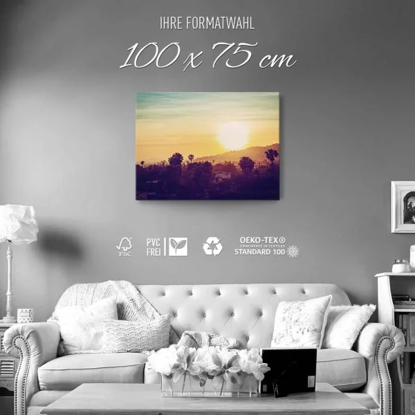 Leinwandbild Skyline Los Angeles sunset 100x75cm