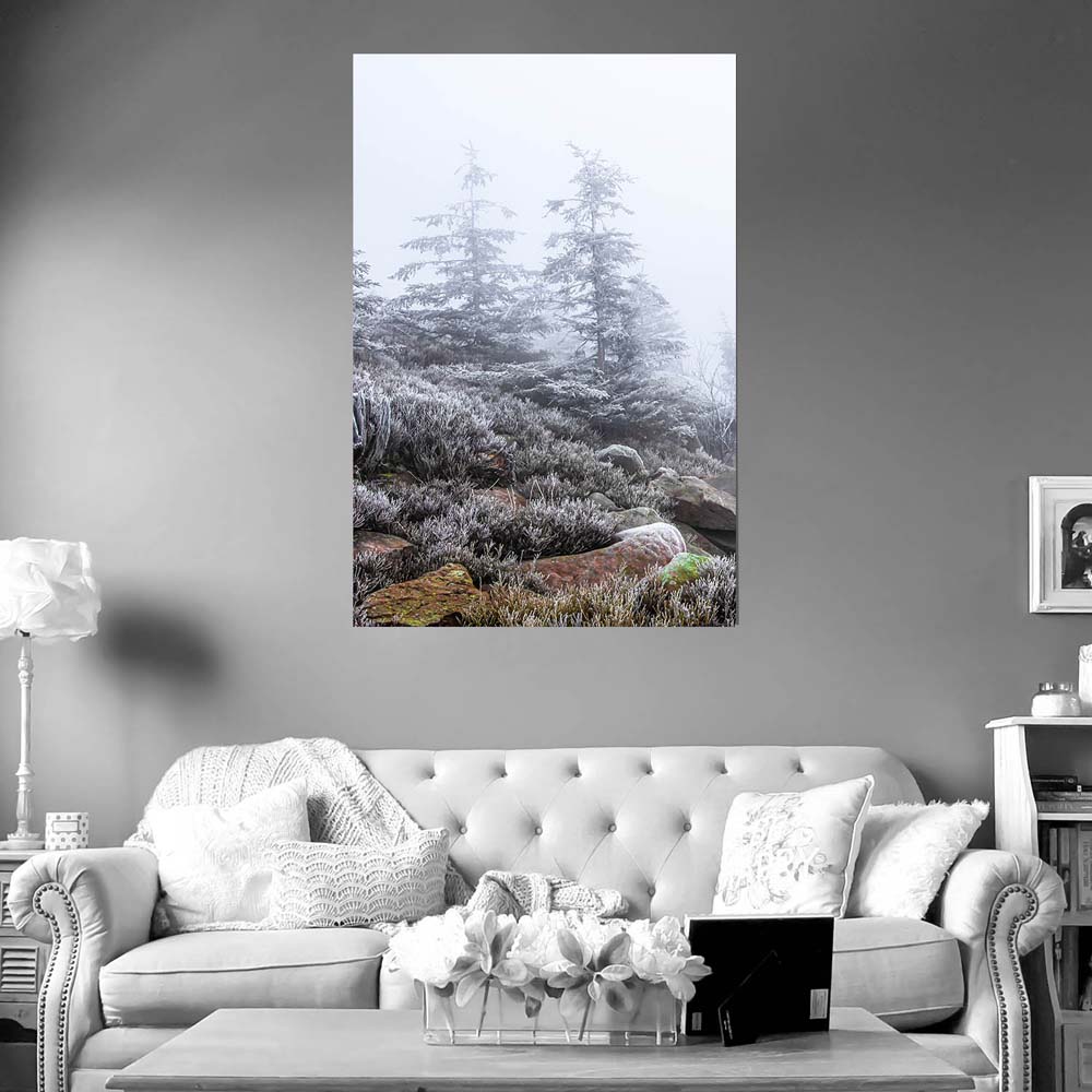 Wald & Bäume Schwarzwald Frost Poster XXL 100x150cm im Hochformat
