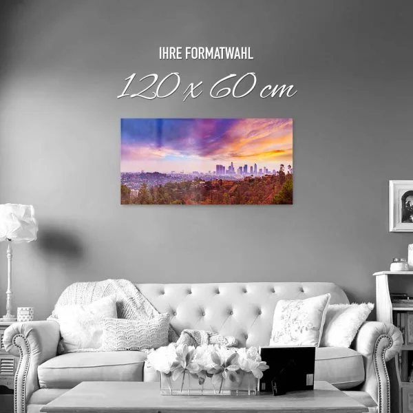 Skyline Los Angeles hills als Acrylglas Bild 120x60cm