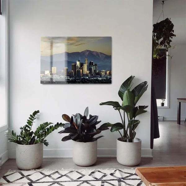 Skyline Los Angeles by night als Acrylglasverbund Bild 180x120cm