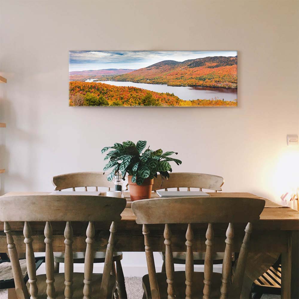 Wald & Bäume Indian Summer, Québec, Kanada als Keilrahmenbild 180x90cm