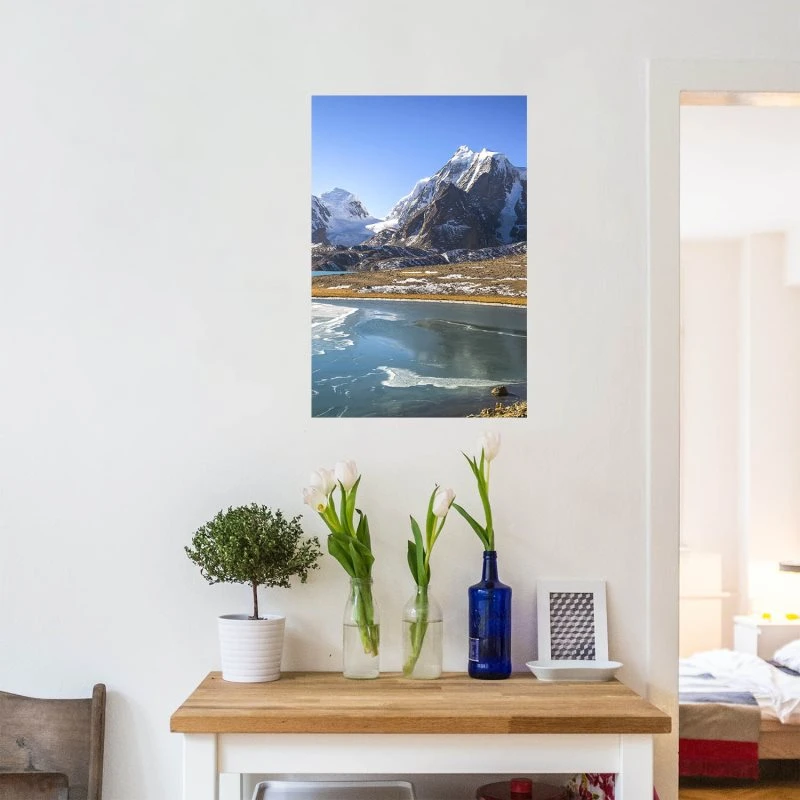 Poster 60x80cm groß, Berge & Gebirge Himalaya Gurudongmar See