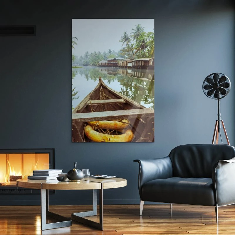 Flüsse & Seen Kumarakom Indien im Hochformat als Acrylglasverbund Bild 40x60cm