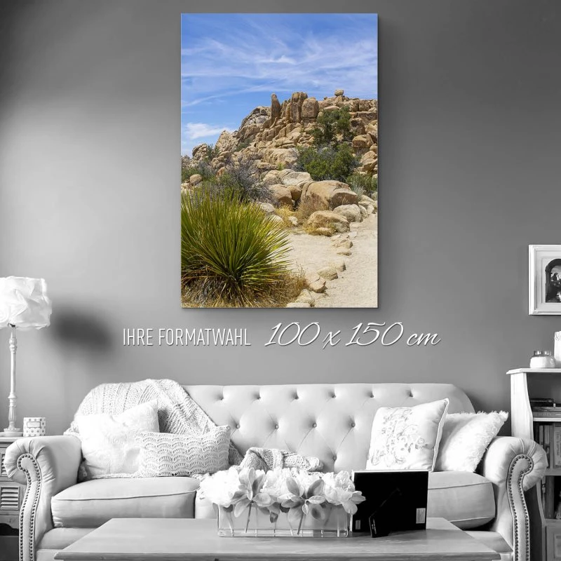 XXL Berge & Gebirge Alu-Dibond Bild im Hochformat 100x150cm, Motiv Joshua Tree National Park