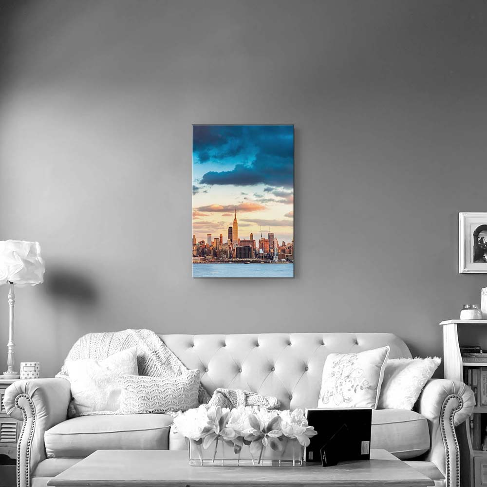 Keilrahmenbild Hochformat, Skyline, Panorama von New York 60x90cm groß
