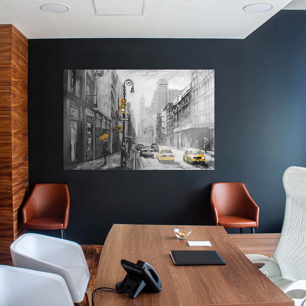 WandPoster Skyline Gemäldeoptik, schwarz weiß, , 50x50cm