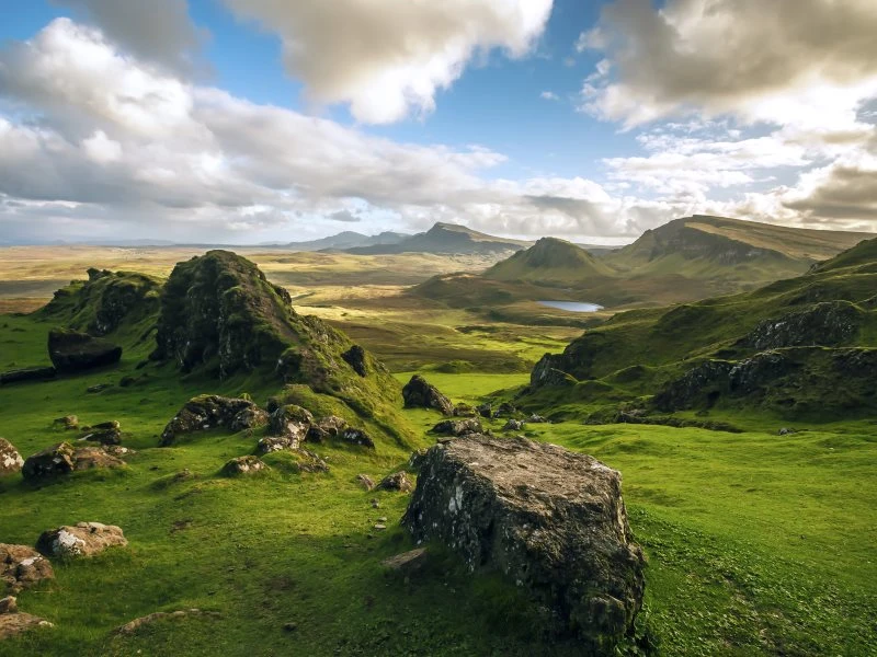 200x150cm großes Alu-Dibond Bild, Berge & Gebirge Quiraing Pass Schottland
