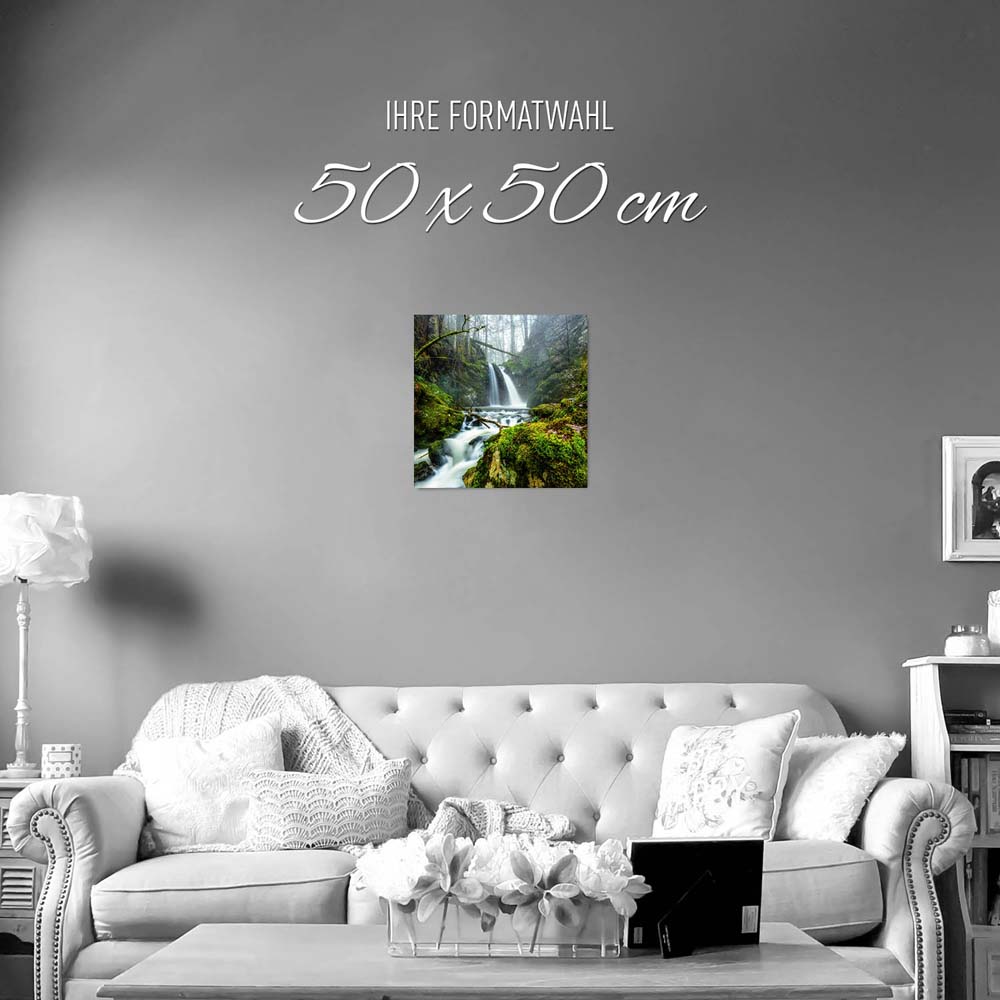 Poster 50x50cm Wasserfall im Schwarzwald Wald & Bäume