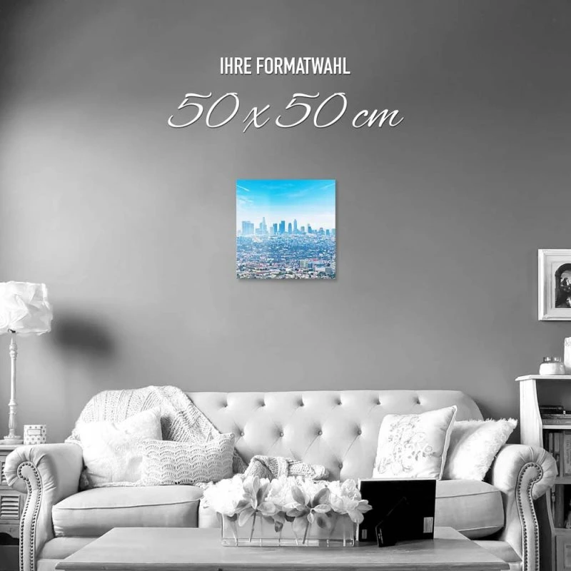 Skyline Los Angeles Panorama als Acrylglas Bild 50x50cm