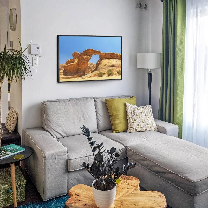 Berge & Gebirge Wadi Rum Wüste im schwarzen Bilderrahmen, 120x80cm