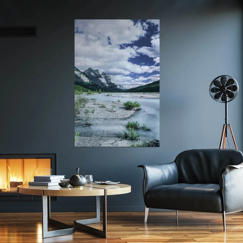 Poster 40x60cm im Hochformat, Gletscherfluss Kanada Flüsse & Seen