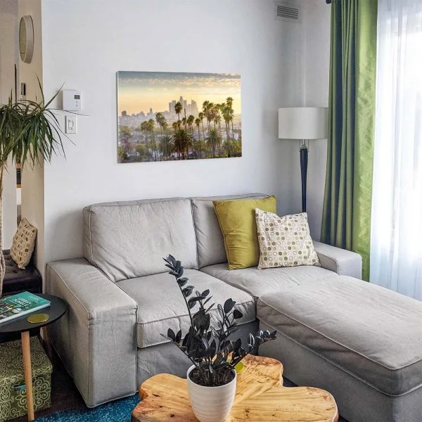 Skyline Los Angeles Palmen als Acrylglas Bild 120x60cm
