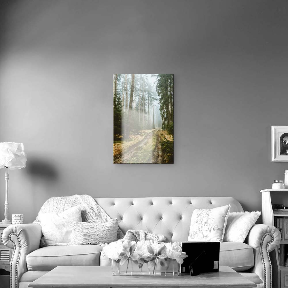 Wald im XXL Hochformat, Spaziergang als Acrylglasbild 100x150cm