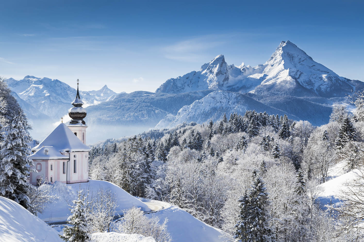 Berge & Gebirge Winter in den Alpen als Keilrahmenbild 180x120cm