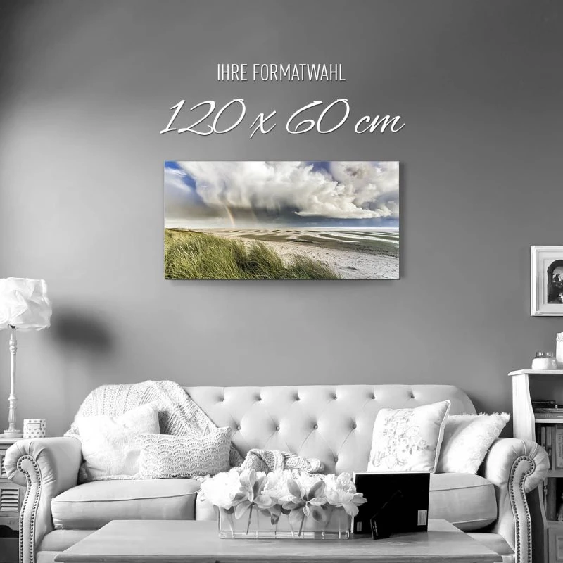 Strand & Meer Wattenmeer Nordsee als Alu-Dibond Bild 120x60cm