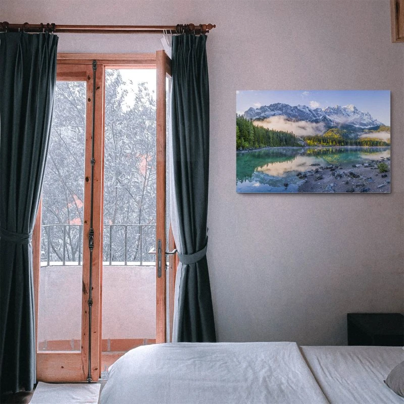Berge & Gebirge Eibsee mit Zuspitze Alpen als Alu-Dibond Bild 120x80cm
