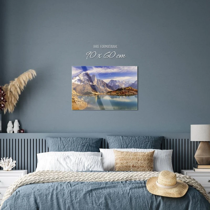 Berge & Gebirge Crystal Lakes Franz. Alpen als Acrylglasverbund Bild 90x60cm