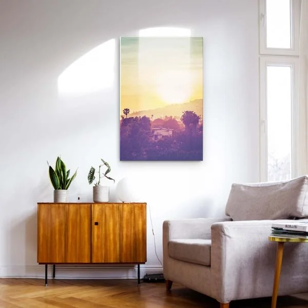 Skyline Los Angeles sunset als Acrylglas Bild 90x60cm