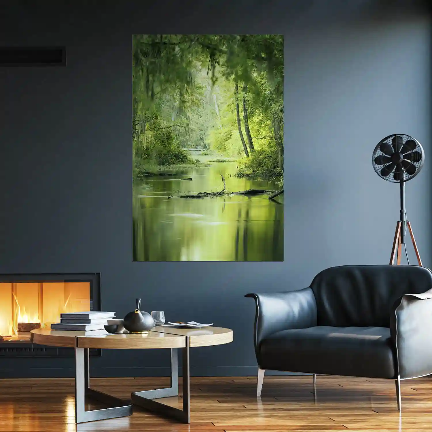 Poster 40x60cm im Hochformat, Flusslandschaft Augusta Georgia USA Flüsse & Seen
