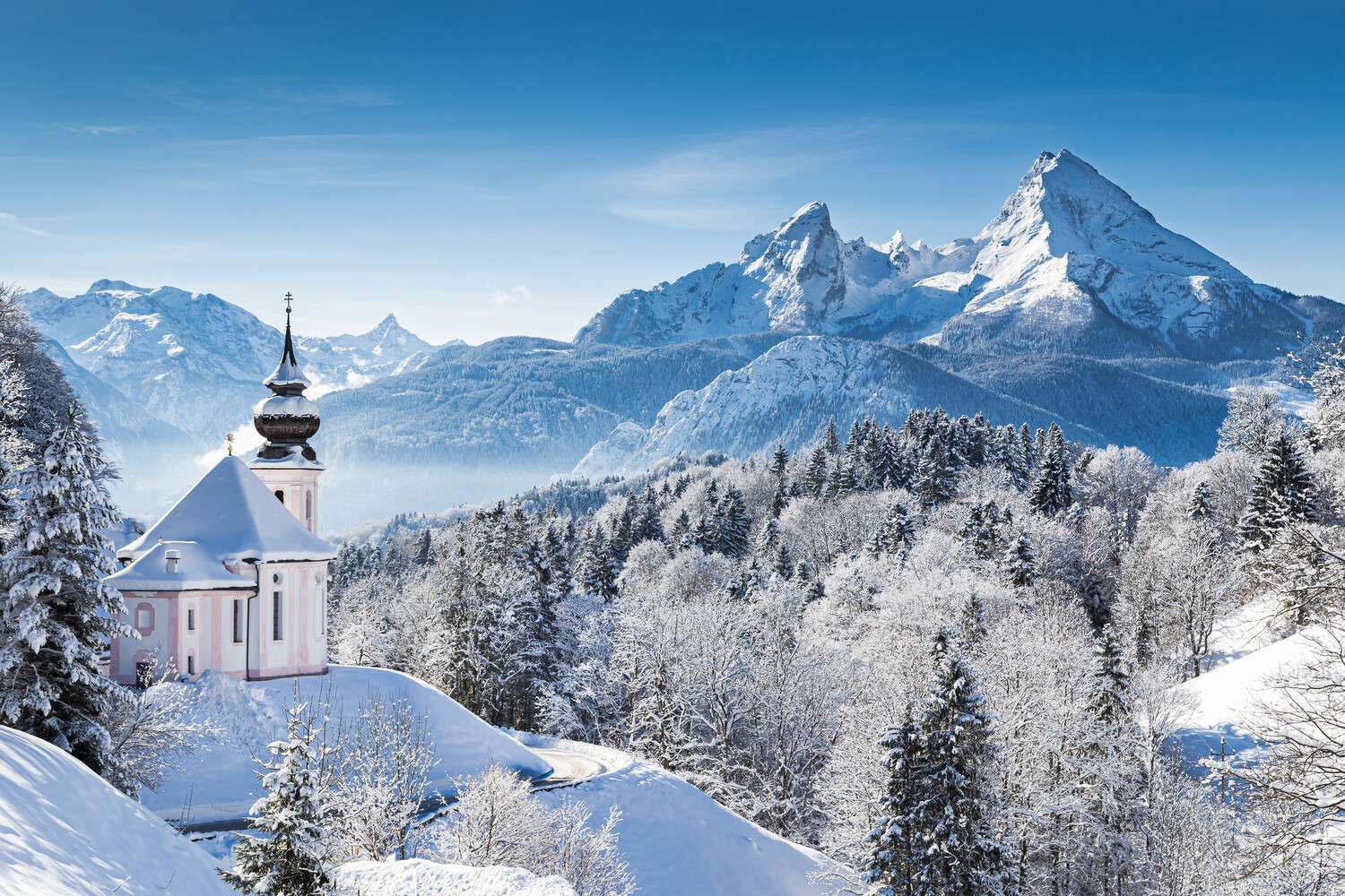 Berge & Gebirge Winter in den Alpen als Keilrahmenbild 180x120cm