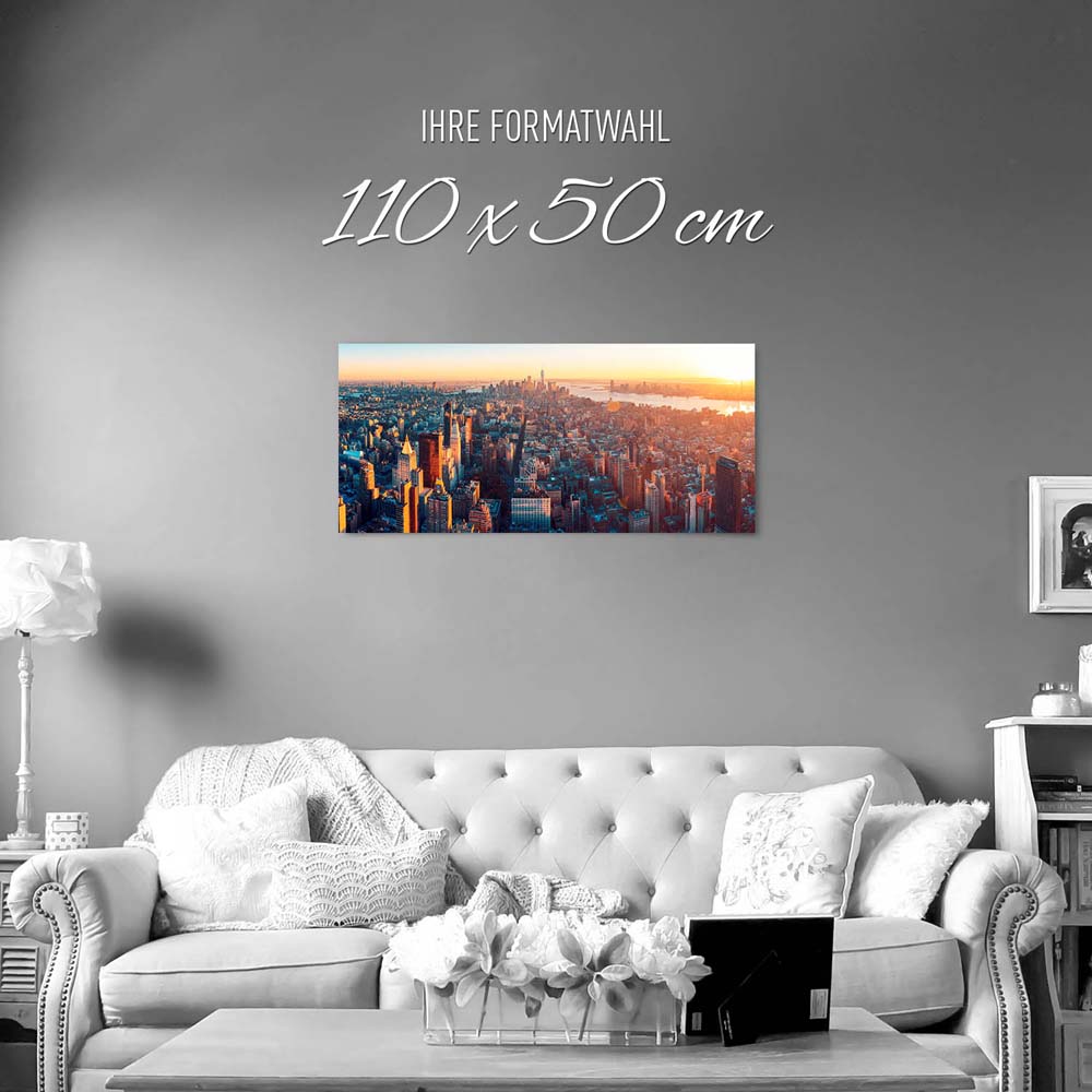 Skyline Manhatten von oben als Poster 110x50cm
