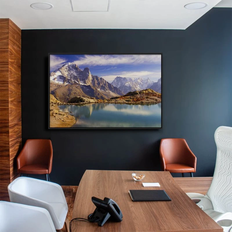 Berge & Gebirge Crystal Lakes Franz. Alpen im schwarzen Bilderrahmen, 200x150cm