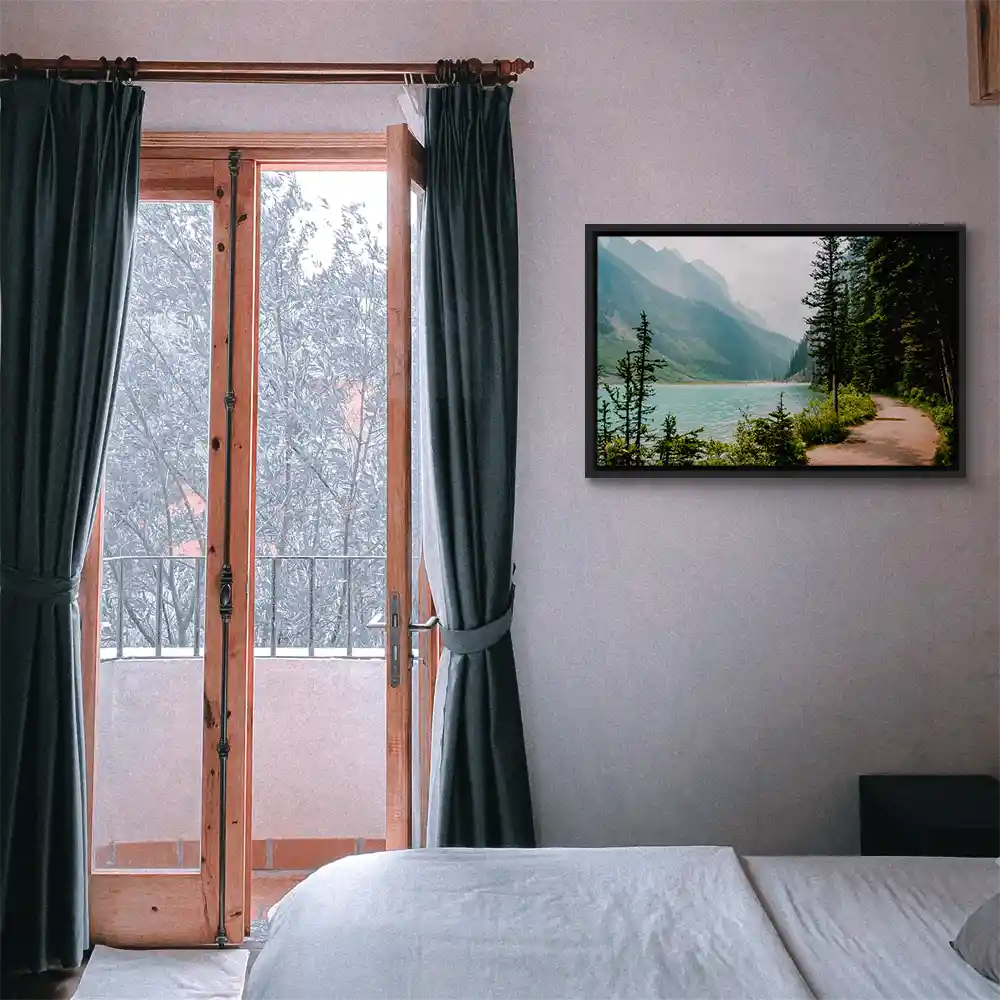 Flüsse & Seen Banff National Park Kanada im schwarzen Bilderrahmen, 60x40cm