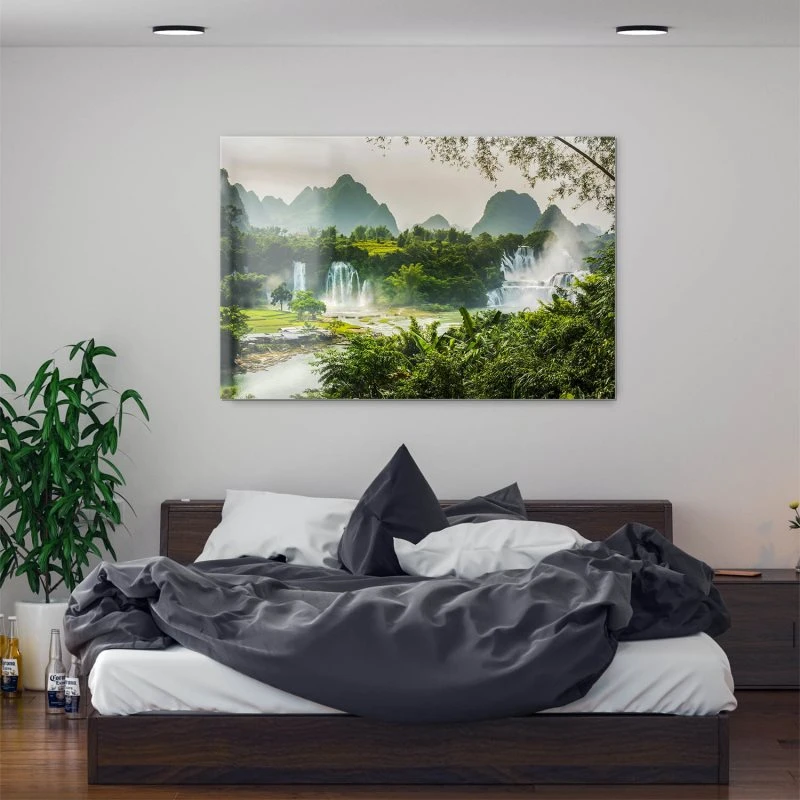 Berge & Gebirge Ban Gioc Wasserfälle als Acrylglasverbund Bild 160x120cm