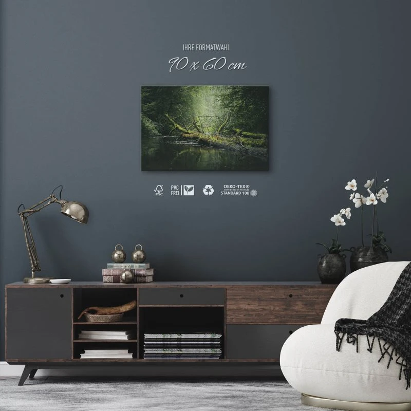 Leinwandbild Wasserwald, Flüsse & Seen 90x60cm