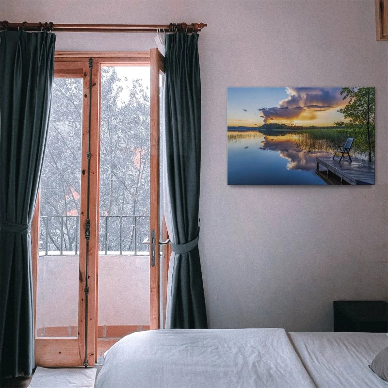 Leinwandbild Steg Romantik, Fluss & See 60x40cm