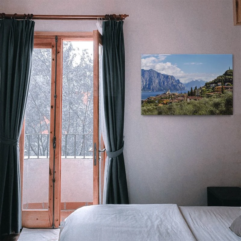 Leinwandbild Malcesine, Gardasee, Strand & Meer 90x60cm