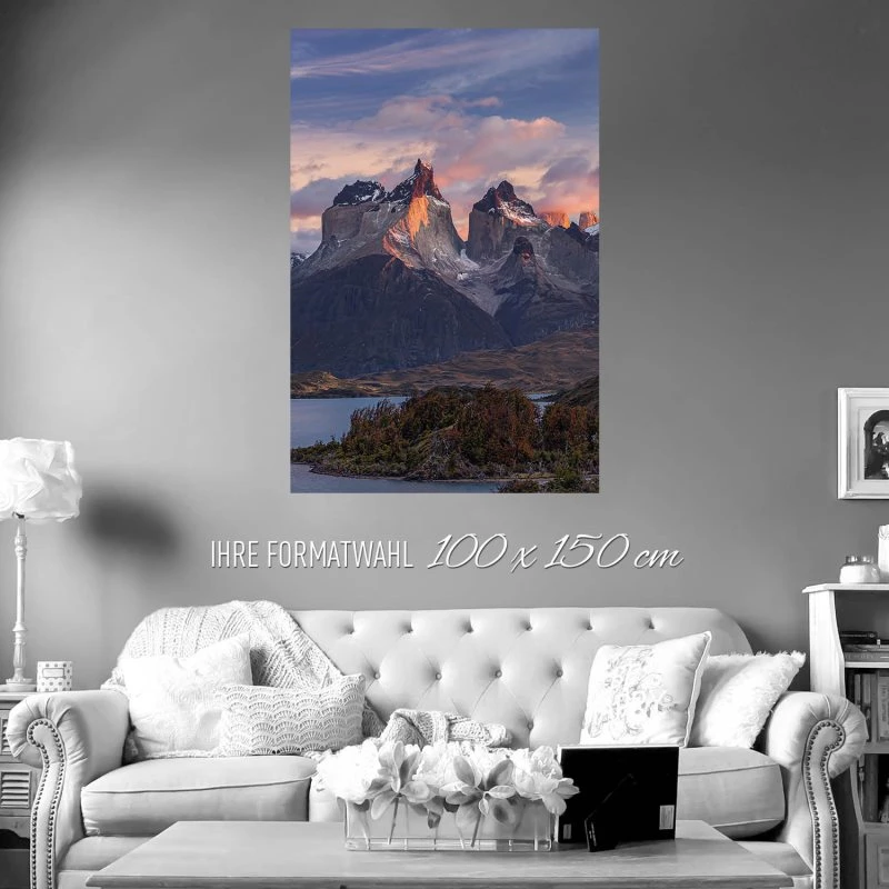 Flüsse & Seen Sonnenspiele Patagonien Poster XXL 100x150cm im Hochformat