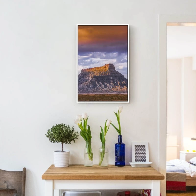 Berge & Gebirge im Hochformat 80x120cm factory butte USA mit weißen Bilderrahmen