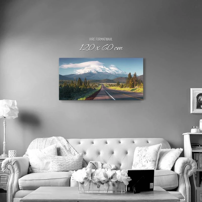 Berge & Gebirge Road to Mounts Shasta USA als Alu-Dibond Bild 120x60cm