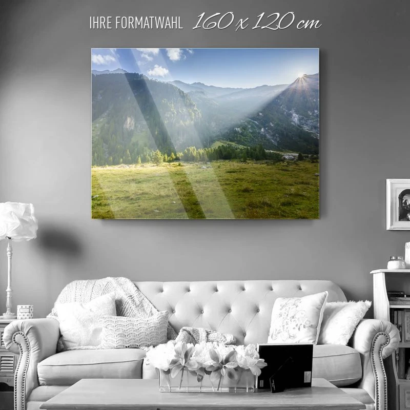 Acrylglasbild XXL, Berge & Gebirge Herbst Zillertal Tirol 160x120cm groß