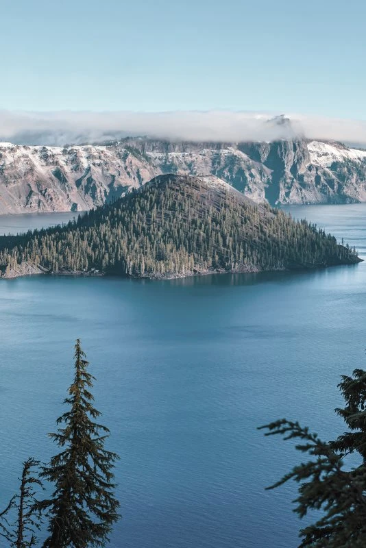 Poster 40x60cm im Hochformat, Crater Lake Vulkan Flüsse & Seen