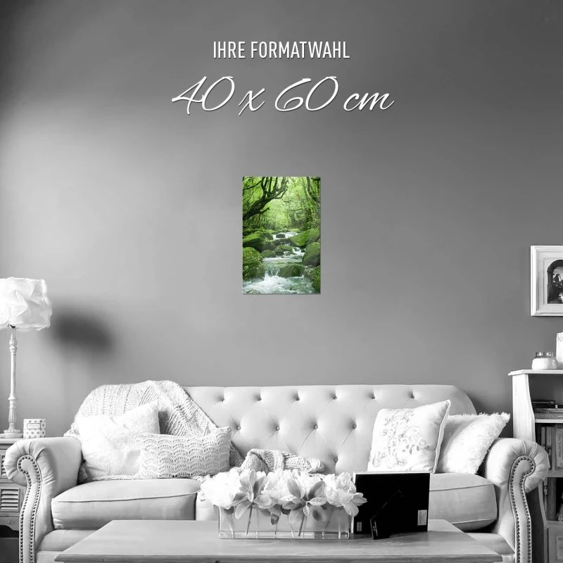 Poster 40x60cm im Hochformat, Japan Waldbach Flüsse & Seen