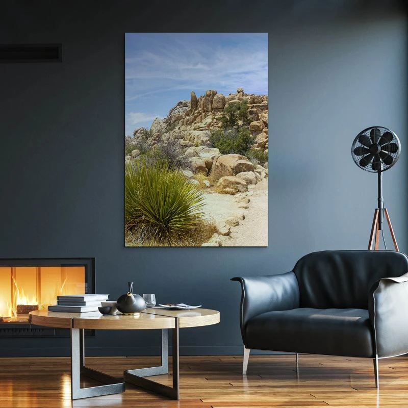 XXL Berge & Gebirge Alu-Dibond Bild im Hochformat 100x150cm, Motiv Joshua Tree National Park