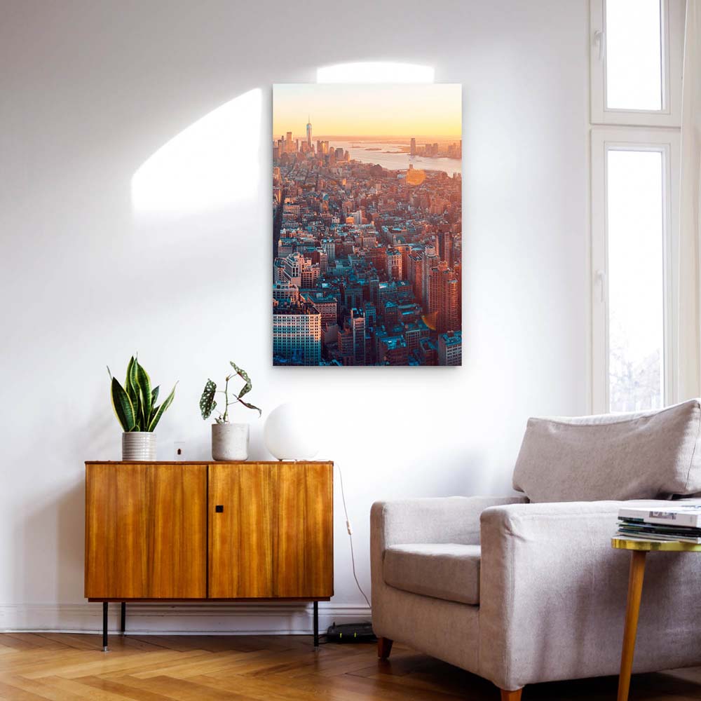 Poster 50x50cm Manhatten von oben Skyline