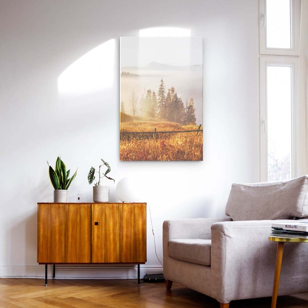 Panorama Acrylglasbild 180x90cm Wald & Bäume Herbst in den Karbaten