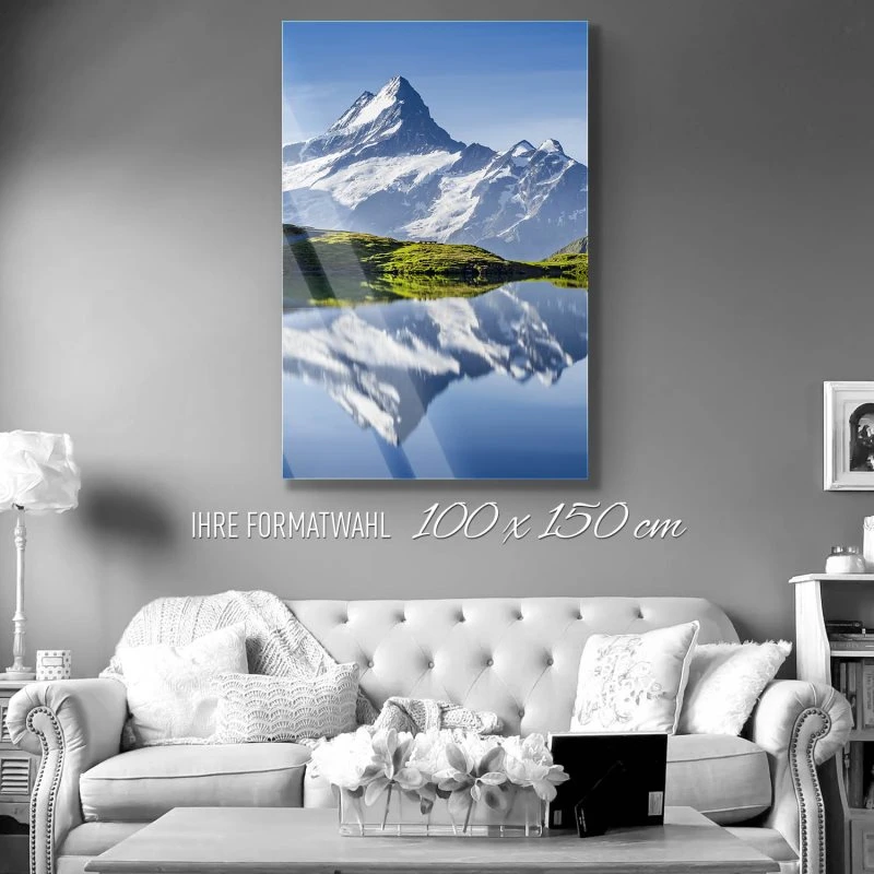 Berge & Gebirge im XXL Hochformat, Bachalpsee Schweiz als Acrylglasbild 100x150cm