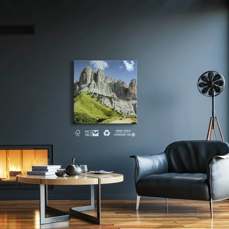 Berge & Gebirge Dolomiten Panorama als Leinwand Bild 30x30cm