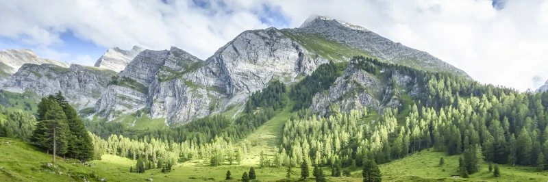 Alu-Dibond Bild 150x50cm groß Berge & Gebirge Lichtspiele Zillertal