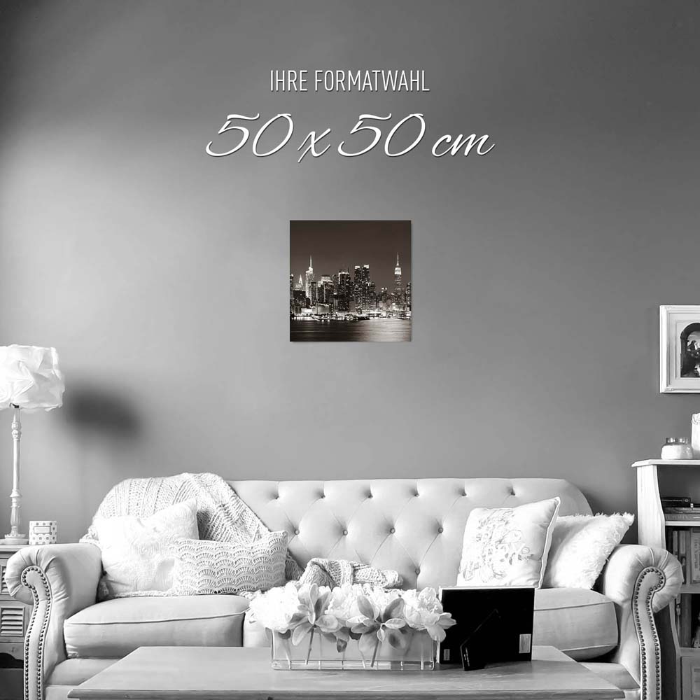 Poster 50x50cm New York nachts Skyline