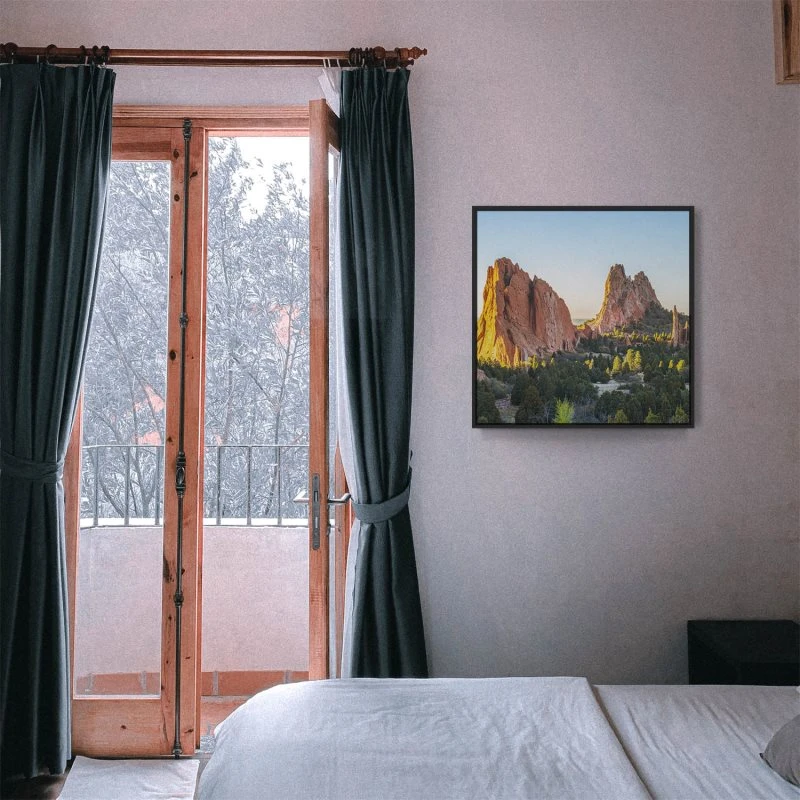 Berge & Gebirge Garden of the Gods USA im schwarzen Bilderrahmen, 80x80cm