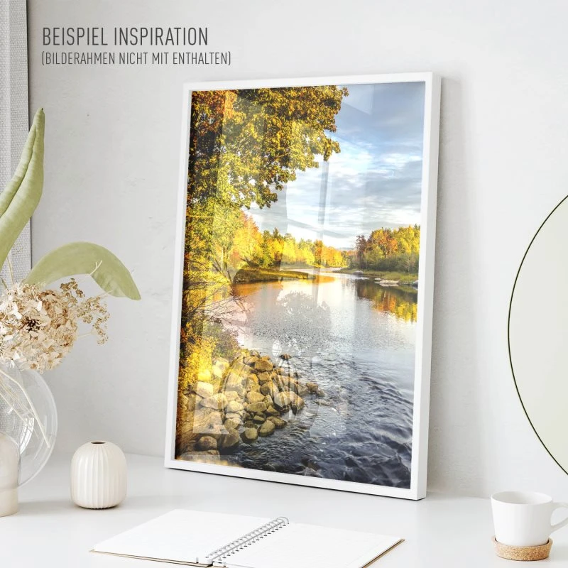 Poster 40x60cm im Hochformat, Herbstidylle USA Flüsse & Seen